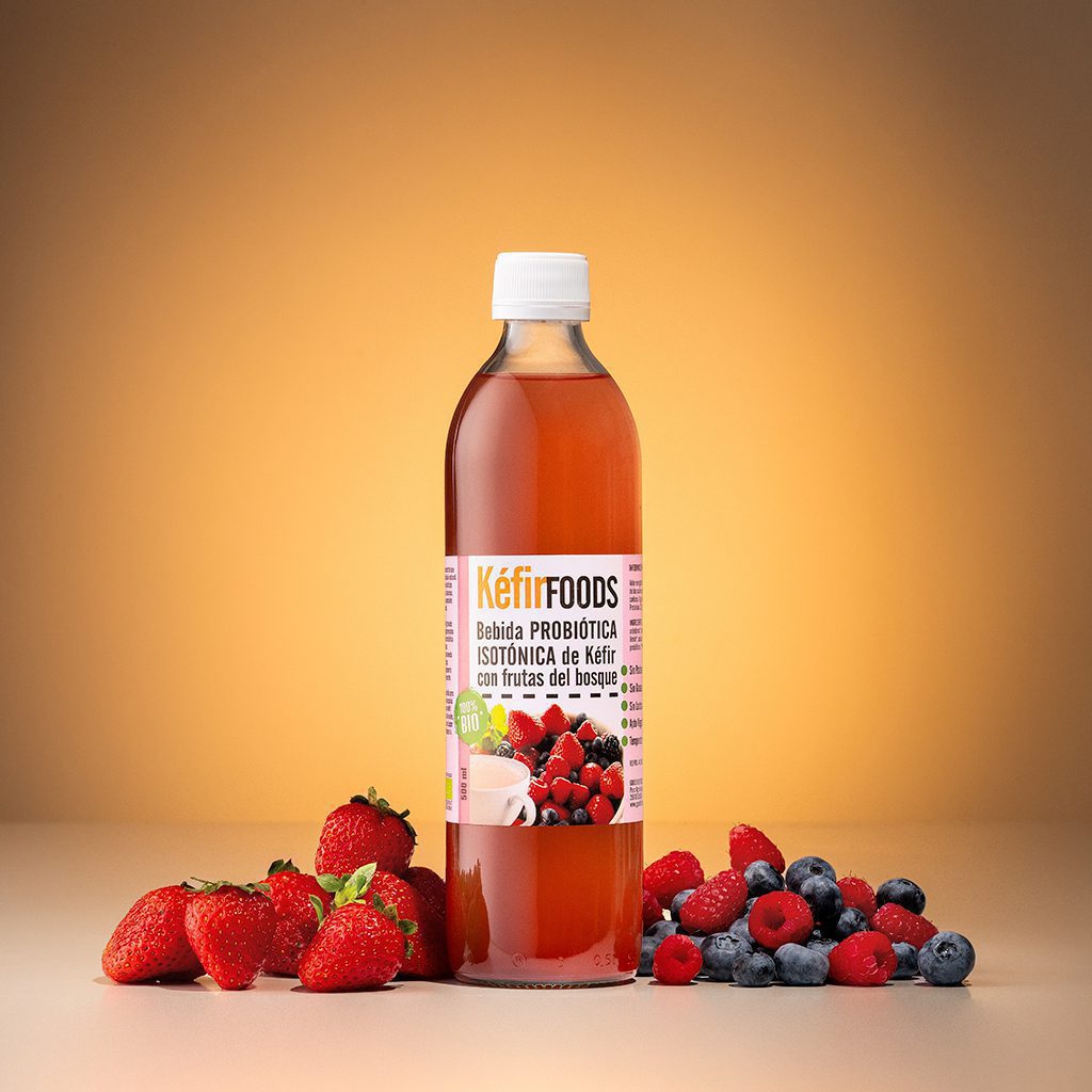 Aigua de quefir amb fruits del bosc