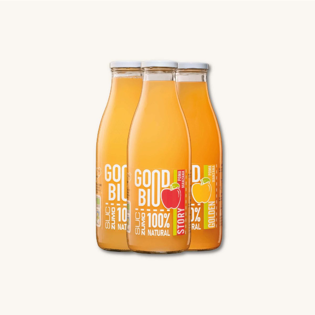 Suc 100% poma ecològic monovarietal de Lleida — Good Bio Foods